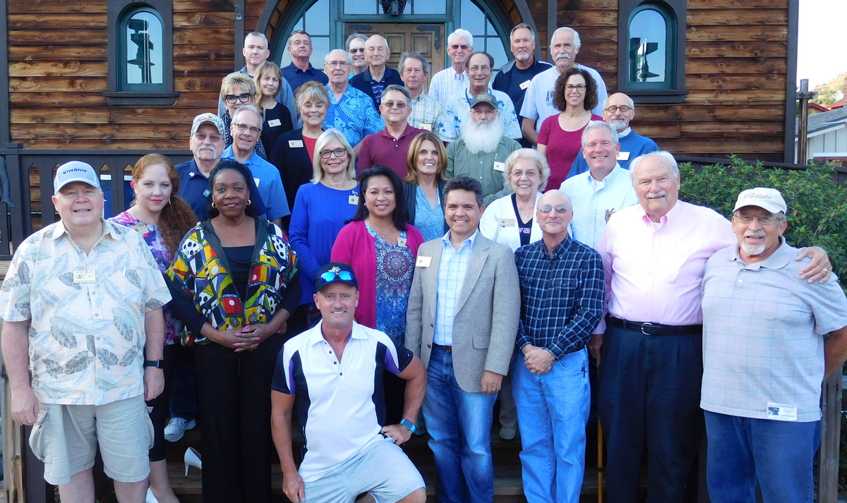 members of the poway kiwanis club in front of Templar's Hall at Old Poway Park