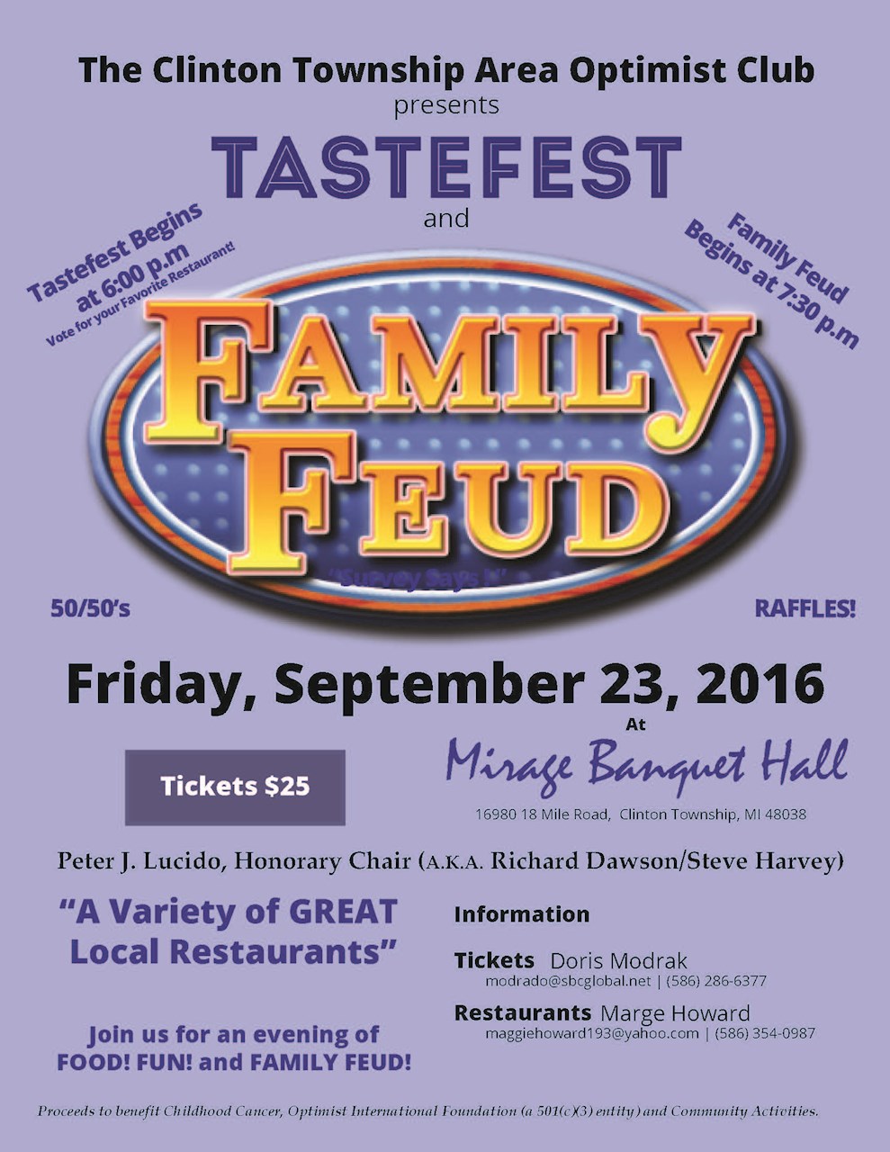 clinton township area optimist club optimist international family fued flyer template